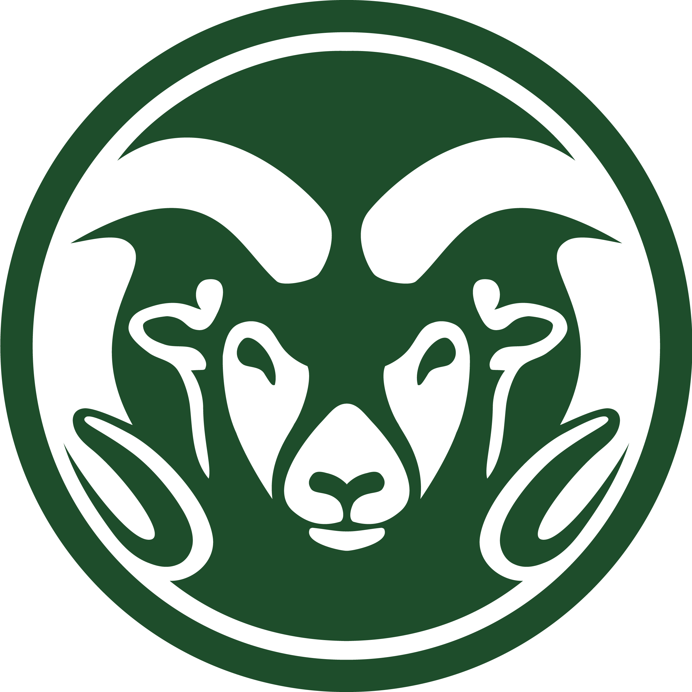 Ram Head Logo Green and White