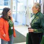 Student talks with Dr. Temple Grandin