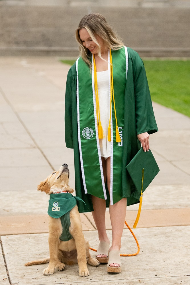Graduate and her dog