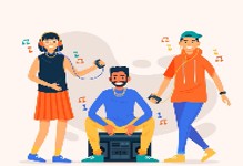 People listening to music